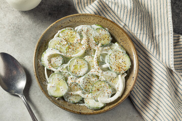 Wall Mural - Homemade Sour Cream Cucumbers