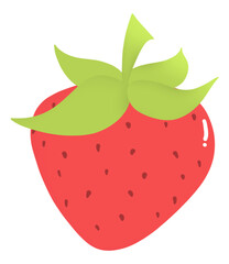 large red strawberry illustration.