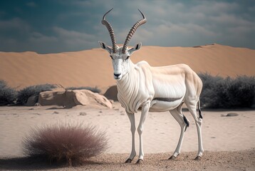 Wall Mural - illustration of Addax in nature