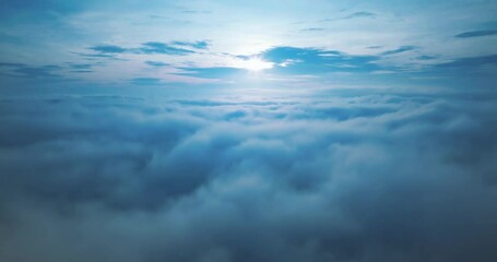 Wall Mural - aerial view landscape sea of fog