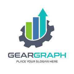 Gear graph vector logo template