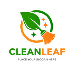 Wall Mural - Clean with nature vector logo template