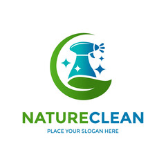 Wall Mural - Nature with clean spray vector logo template