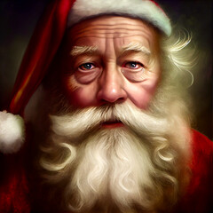 Wall Mural - Generative AI abstract render of Santa Claus
