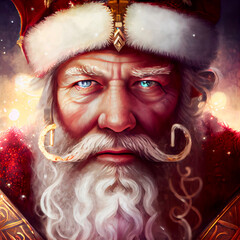 Wall Mural - Generative AI abstract render of Santa Claus