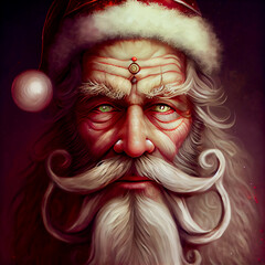 Wall Mural - Generative AI abstract render of Santa Claus