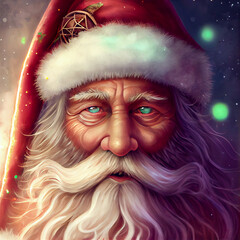 Wall Mural - Generative AI abstract render of Santa Claus