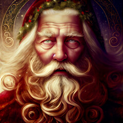 Wall Mural - Generative AI abstract render of Santa Claus