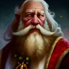 Wall Mural - Generative AI abstract render of Santa Claus