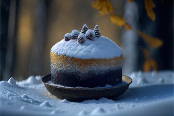 Wall Mural - christmas cake with icing