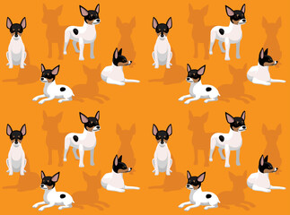 Wall Mural - Dog Toy Fox Terrier Cartoon Character Seamless Wallpaper Background