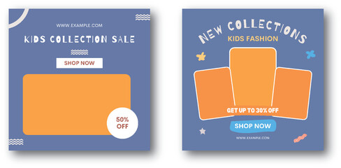 Wall Mural - kids fashion sale banner social media