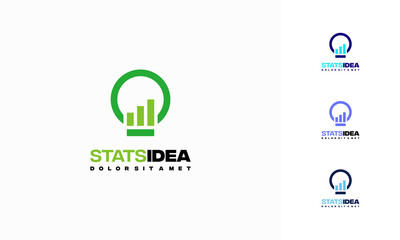 Wall Mural - idea stats logo designs concept vector, idea education logo template icon