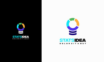 Wall Mural - idea stats logo designs concept vector, idea education logo template icon