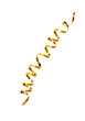 twisted serpentine ribbon of golden color on a transparent background