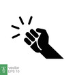© Ysclips - Hand knocking icon. Simple solid style. Hand punch gesture, people, man arm, knuckle, knocker, glyph, flat sign, hit symbol. Vector illustration isolated on white background. EPS 10.