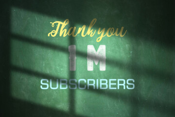 1 Millionillion subscribers celebration greeting banner with Chalk  Design