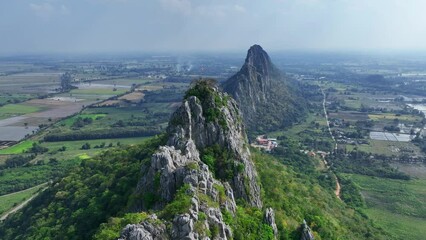 Wall Mural - Aerial view of Khao No Khao kaeo in Nakhon Sawan, Thailand.