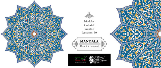 Mandala frame persian iranian arabic turkish islamic hindi indian tibetan traditional colorful vector pattern texture vintage ornate retro elegant ornamental borders frames floral ornaments tazhib 10