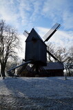 Fototapeta Natura - Historical Wind Mill in Winter in the Town Rethem, Lower Saxony