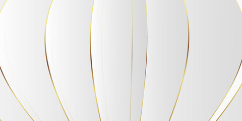 Wall Mural - Soft light white with gold striped and lines abstract background with perspective.