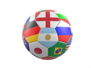 Wall Mural - Soccer ball national flags