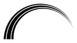 Swoosh swish logo, circle icon dynamic shape, sporty template wave