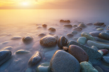 Poster - Sunset on the sea shore