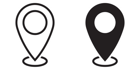 Wall Mural - ofvs267 outlinefilledvectorsign ofvs - map marker vector icon . location pin sign . travel destinati