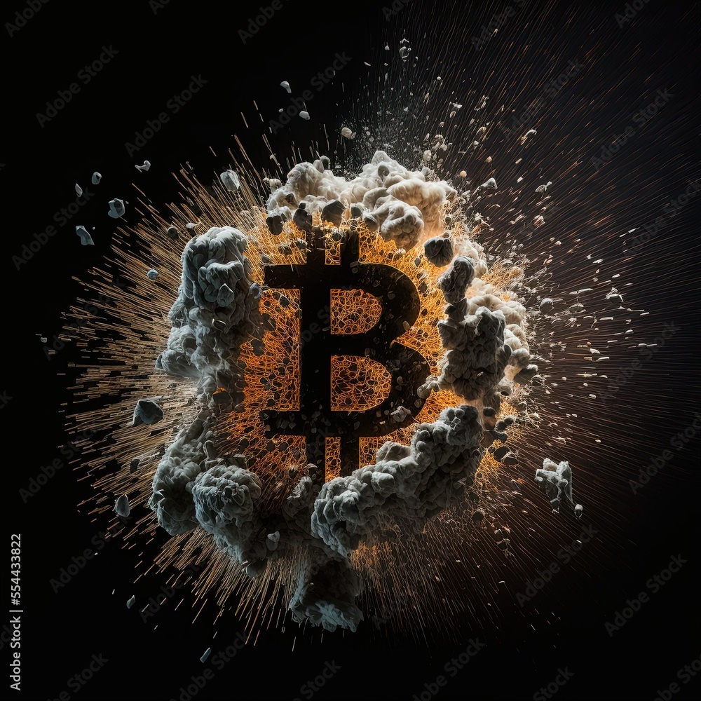 Bitcoin in crypto winter #01, Generative AI Stock Illustration | Adobe Stock