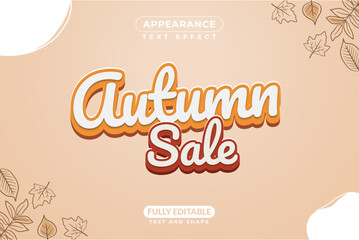 Wall Mural - Editable Text Effect Autumn Sale Promotion Sale Vector Style