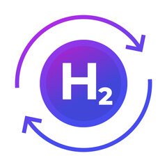 Sticker - hydrogen icon with arrows