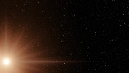 Wall Mural - the camera descends approaching to the surface of a blue terrestrial globe with sun and moon above t