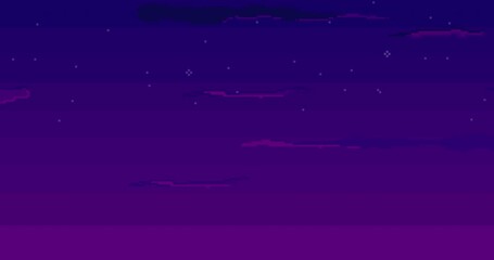 Pixel sky, pixel background with cloud. Pixel art for game, 8 bit. Seamless looping animation