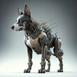Robot dog, Futuristic knight, mechanical robot warrior, future warrior, generative ai, electronic animal