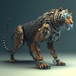 Futuristic tiger knight, mechanical robot warrior, future tigress warrior, generative ai, electronic animal,  robot tiger