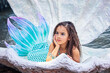 © Natasha  - A beautiful girl in a mermaid costume in a large sea shell