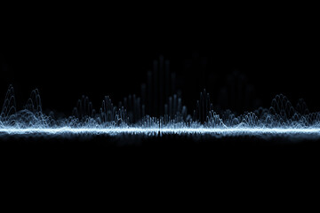 Wall Mural - abstract digital technology detailed wavy lines on clean black illustration background.