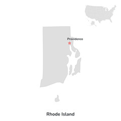 Sticker - US American State of Rhode island. USA state of Rhode island county map outline on white background.