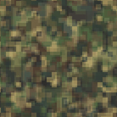 Canvas Print - Abstract seamless pattern with khaki colored chaotic overlap tiles on dark