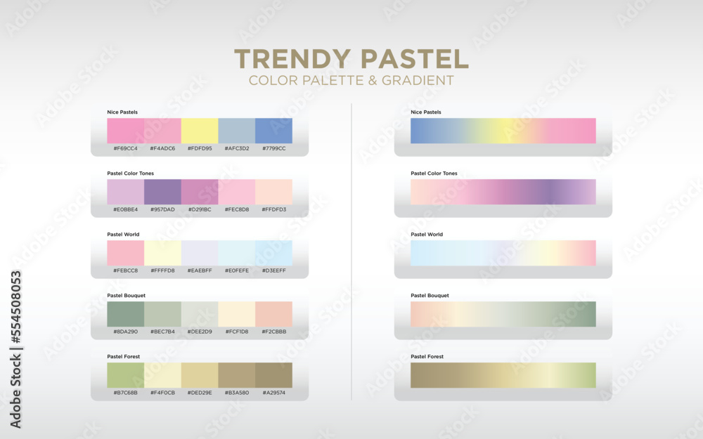 Pastel Color Palette and Gradient Stock Vector | Adobe Stock