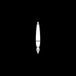 Fountain pen nib icon isolated on dark background