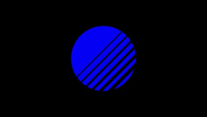 Wall Mural - Blue retrowave, synthwave, vaporwave seamless loop animation of sun or moon with perspective diagonal lines. 80s aesthetics sunset animation. Blue sun. Retrowave vibe.