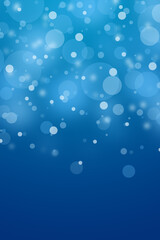 Wall Mural - abstract blue blur bokeh snow background with copy space