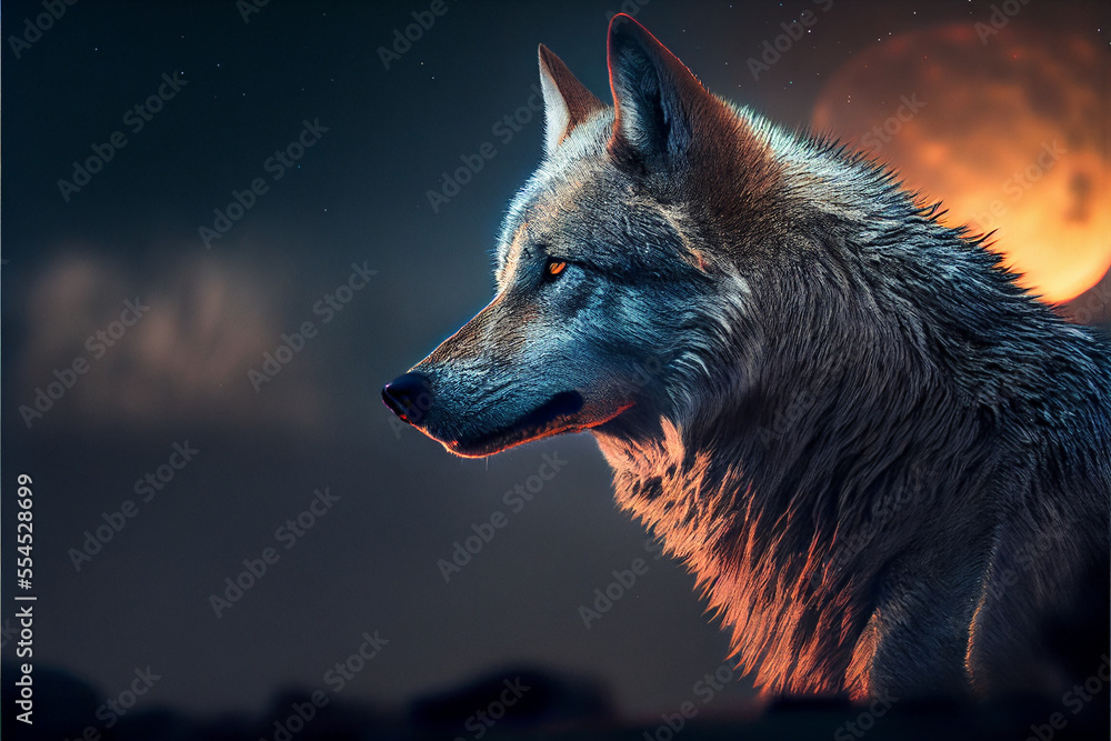 Generative AI abstract render of a wolf Stock Illustration | Adobe Stock
