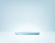 An Abstract Vector Scene With A Blue Oval Shape Pedestal