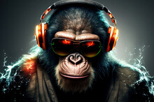 Cool Monkey Gorilla Gangsta Rapper In Sunglasses.
Sketch Art For Artist Creativity And Inspiration. Generative AI