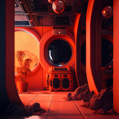 Wall Mural - Abstract futuristic background created with Generative Ai