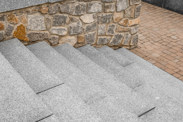 Wall Mural - view of granite steps outdoors, closeup