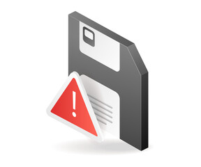 Poster - Flat isometric 3d illustration hardware error storage memory